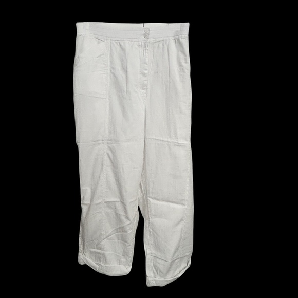 J. Jill 100% Cotton Pants Trousers 4 Pockets Hi Rise Rolled Leg Cropped Capri - Picture 8 of 11